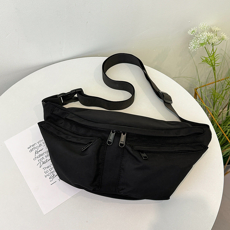 Trendy Ins Sports Small Crossbody Bag 2025 Spring New Versatile Ins Solid Color Single Shoulder Small Crossbody Bag Chest Bag Waist Bag Women