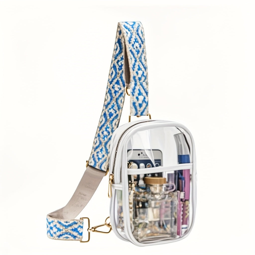 Stadium-Approved Premium Crossbody Bag with Adjustable Strap - Great for Concerts, Sports, And Outdoor Events - Durable, Easy to Clean, with Front Zip Pocket And Mesh Side Pockets - Perfect Gift for Women