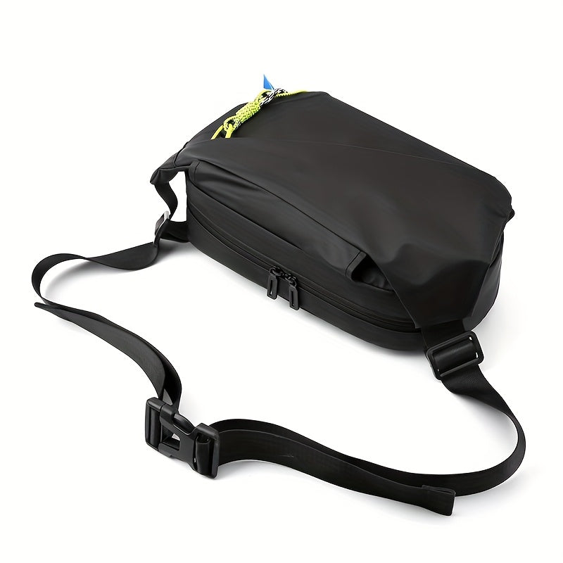 High Quality shoulder bag, high-density nylon fabric, magnetic buckle, flexible, trendy, portable water cup bag, large capacity, fashionable, Men's bag, breathable, smooth zipper, free pendant for same day shipment