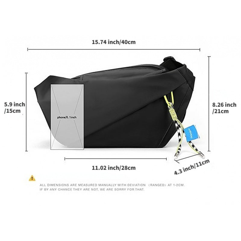 High Quality shoulder bag, high-density nylon fabric, magnetic buckle, flexible, trendy, portable water cup bag, large capacity, fashionable, Men's bag, breathable, smooth zipper, free pendant for same day shipment