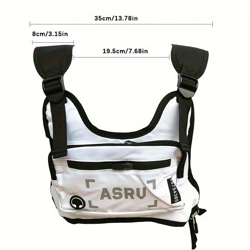 Men's Lightweight Chest Bag, Running, Cycling, Hiking, and Skiing, Reflective, Adjustable Vest