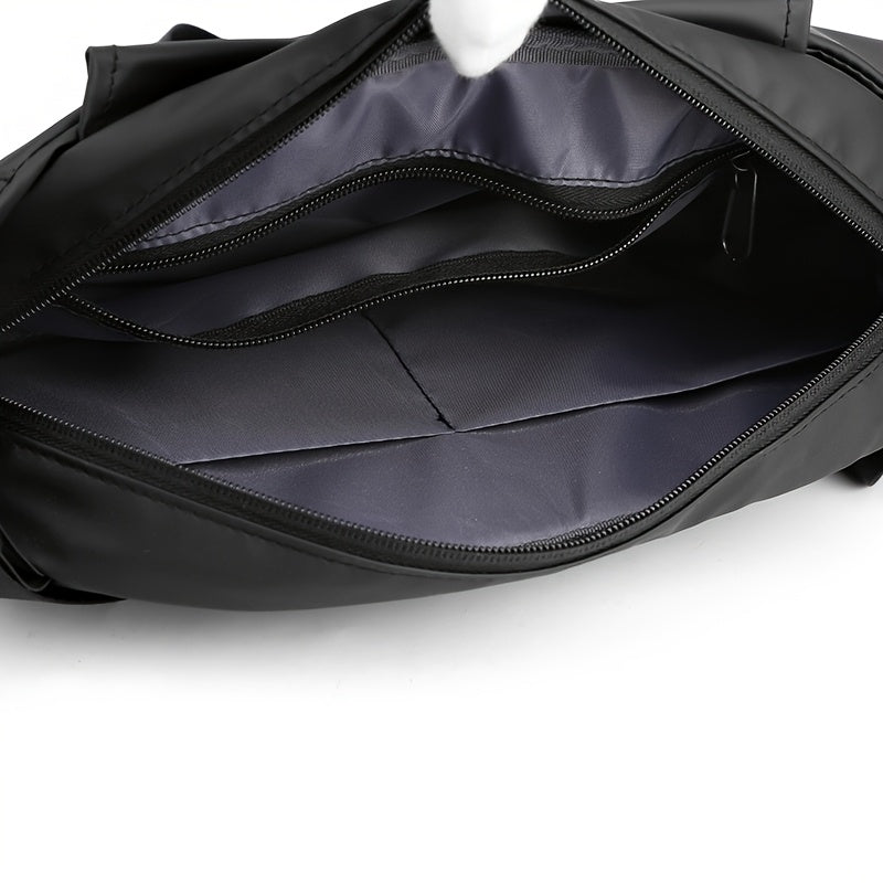 High Quality shoulder bag, high-density nylon fabric, magnetic buckle, flexible, trendy, portable water cup bag, large capacity, fashionable, Men's bag, breathable, smooth zipper, free pendant for same day shipment