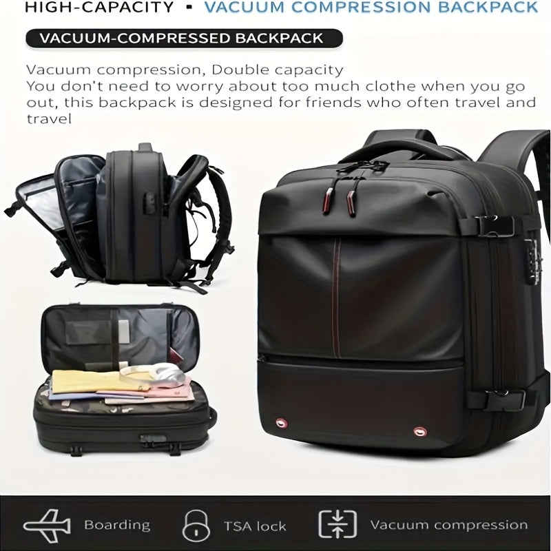 Vacuum Compression Travel Backpack, with ElectricAir Pump, Aviation, No Need for Checked Luggage, Large Capacity, Suitable for Suitcase Carrying, Easy to Clean, Ideal for Business Travel, Leisure Trips, And Daily Commuting, Unisex Essential