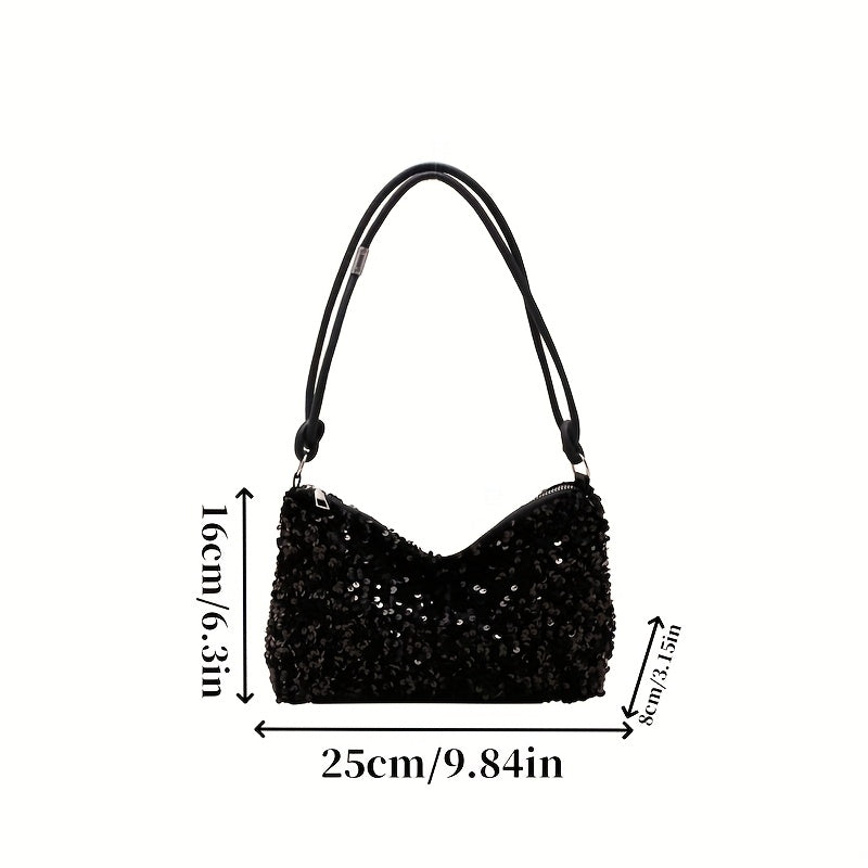 A Stylish Shoulder Bag For Women With Sequins, A Fashionable Handbag For Women With Sequins - With Shoulder Strap. A Very Eye-catching Bag For Fashionable Women With A Lot Of Personality. Large Capacity, With Zipper, Suitable For Various Occasions.