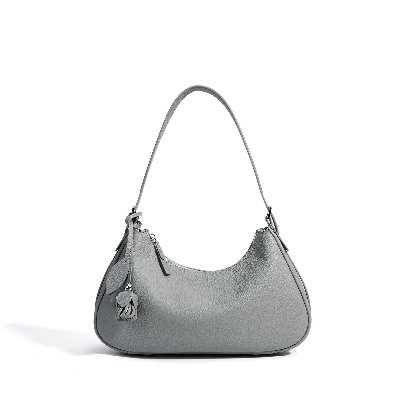 Niche Minimalist Design Underarm Bag for Women | First-layer Cowhide Crescent Bag, Candy-Colored, Handheld and Shoulder, Zipper Closure