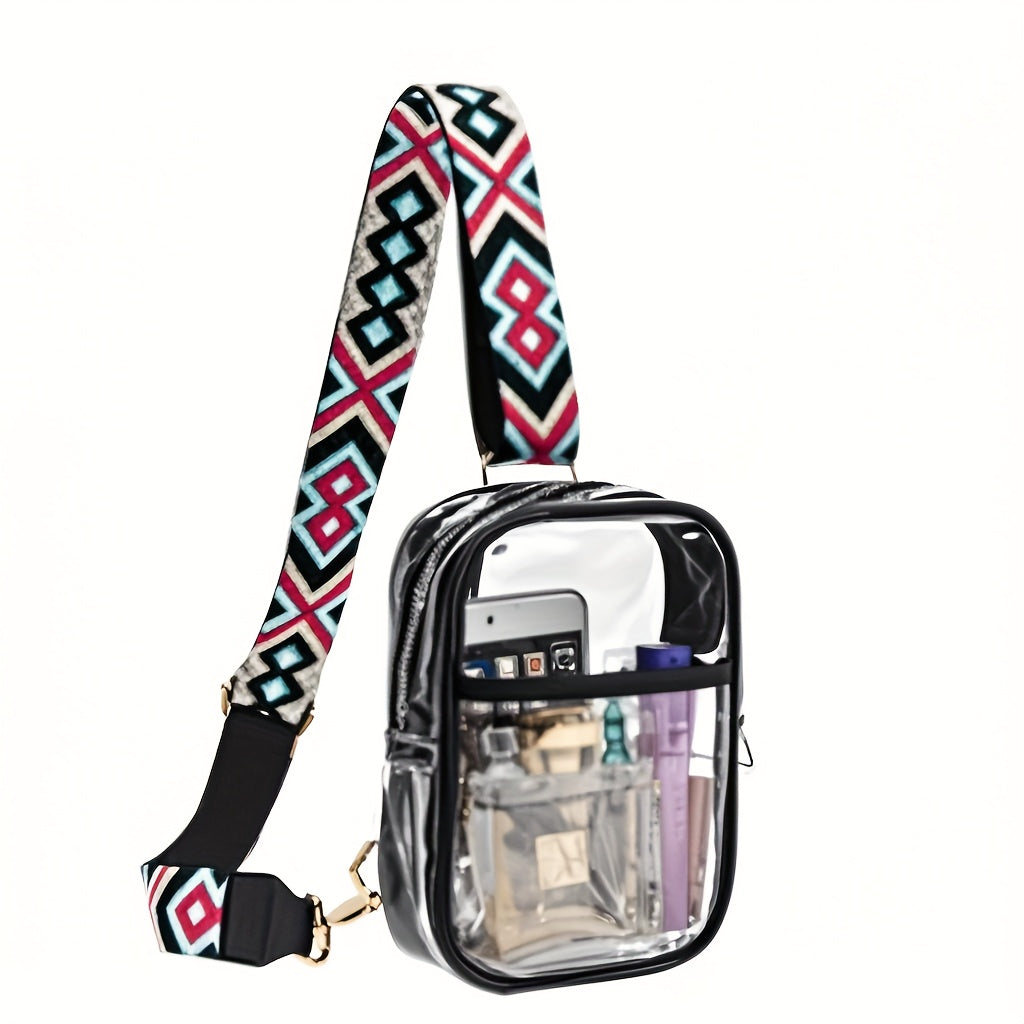 Stadium-Approved Premium Crossbody Bag with Adjustable Strap - Great for Concerts, Sports, And Outdoor Events - Durable, Easy to Clean, with Front Zip Pocket And Mesh Side Pockets - Perfect Gift for Women