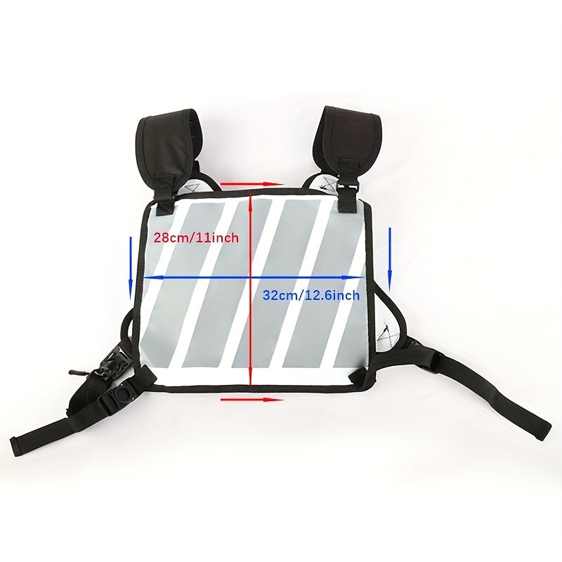 Men's Lightweight Chest Bag, Running, Cycling, Hiking, and Skiing, Reflective, Adjustable Vest