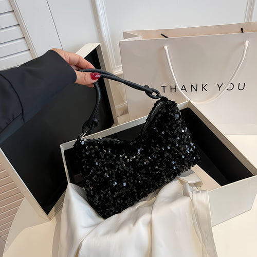 A Stylish Shoulder Bag For Women With Sequins, A Fashionable Handbag For Women With Sequins - With Shoulder Strap. A Very Eye-catching Bag For Fashionable Women With A Lot Of Personality. Large Capacity, With Zipper, Suitable For Various Occasions.