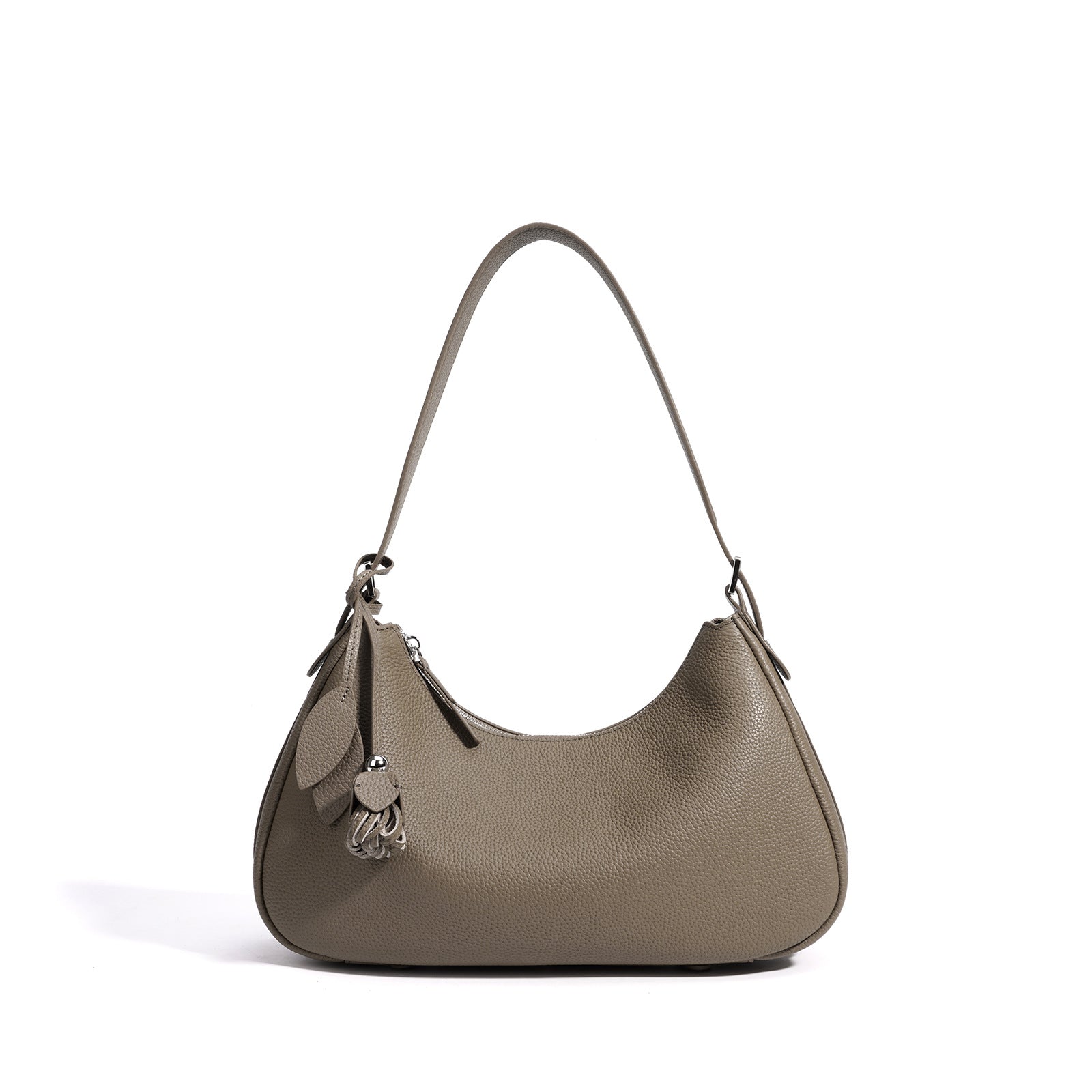 Niche Minimalist Design Underarm Bag for Women | First-layer Cowhide Crescent Bag, Candy-Colored, Handheld and Shoulder, Zipper Closure