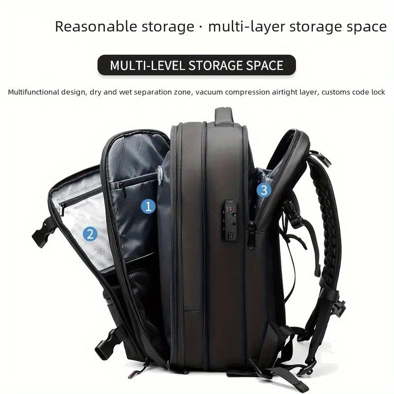 Vacuum Compression Travel Backpack, with ElectricAir Pump, Aviation, No Need for Checked Luggage, Large Capacity, Suitable for Suitcase Carrying, Easy to Clean, Ideal for Business Travel, Leisure Trips, And Daily Commuting, Unisex Essential