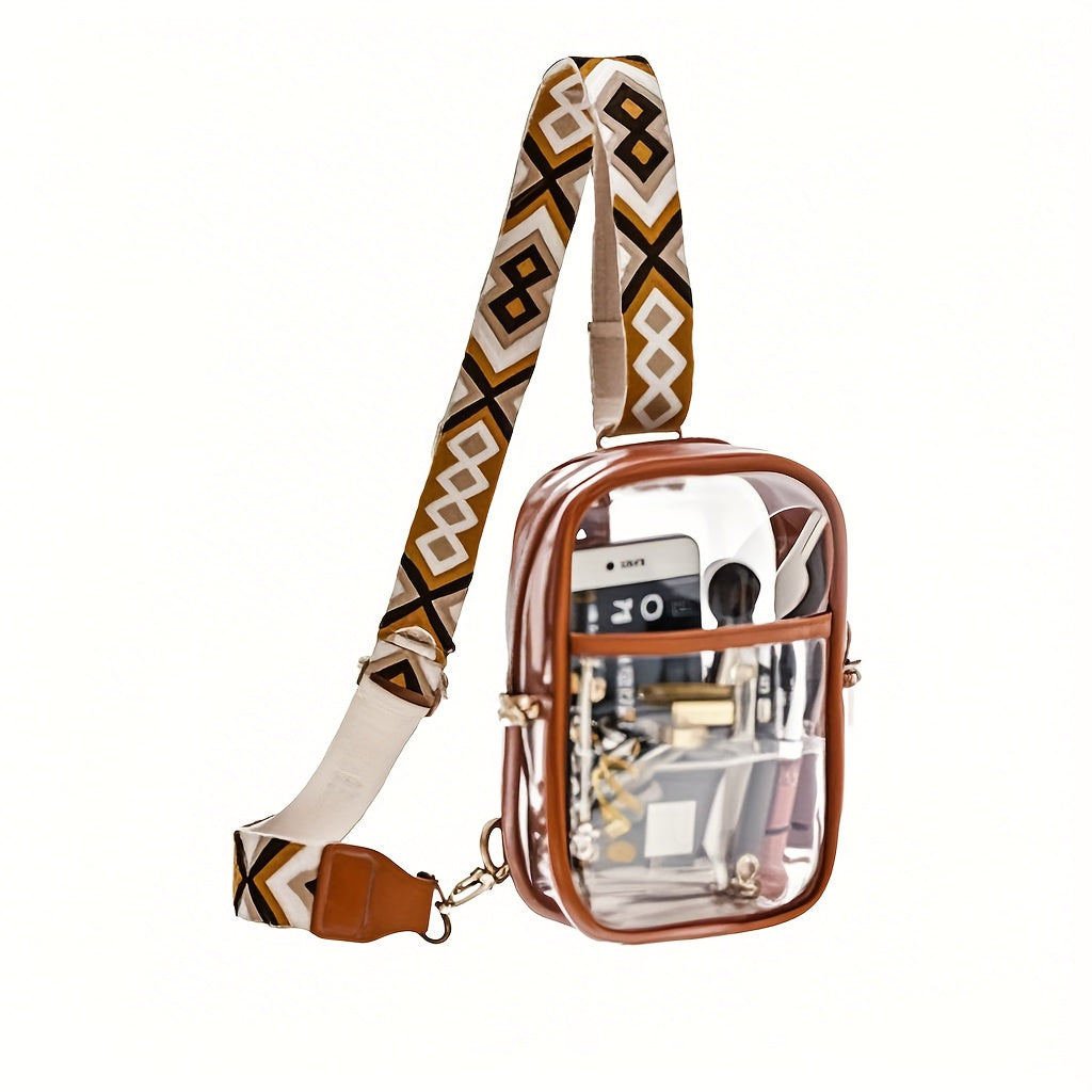 Stadium-Approved Premium Crossbody Bag with Adjustable Strap - Great for Concerts, Sports, And Outdoor Events - Durable, Easy to Clean, with Front Zip Pocket And Mesh Side Pockets - Perfect Gift for Women