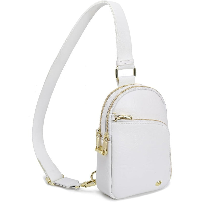 Women's RFID Blocking Anti-Theft Crossbody Sling Bag with Belt Bag - ic Closure Adjustable Strap, 8-Card Holder & D-Ring Sliding System, Spacious Travel Purse for Credit Cards\u002FPhone (Gift for Women) -