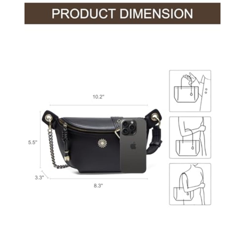 1.85gal Sling Bag Crossbody Bags for Women | Belt bag Purses, Small Backpack Travel Shoulder Bag, Unlined, Magnetic Closure, Adjustable Shoulder Strap