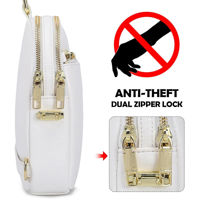 Women's RFID Blocking Anti-Theft Crossbody Sling Bag with Belt Bag - ic Closure Adjustable Strap, 8-Card Holder & D-Ring Sliding System, Spacious Travel Purse for Credit Cards\u002FPhone (Gift for Women) -