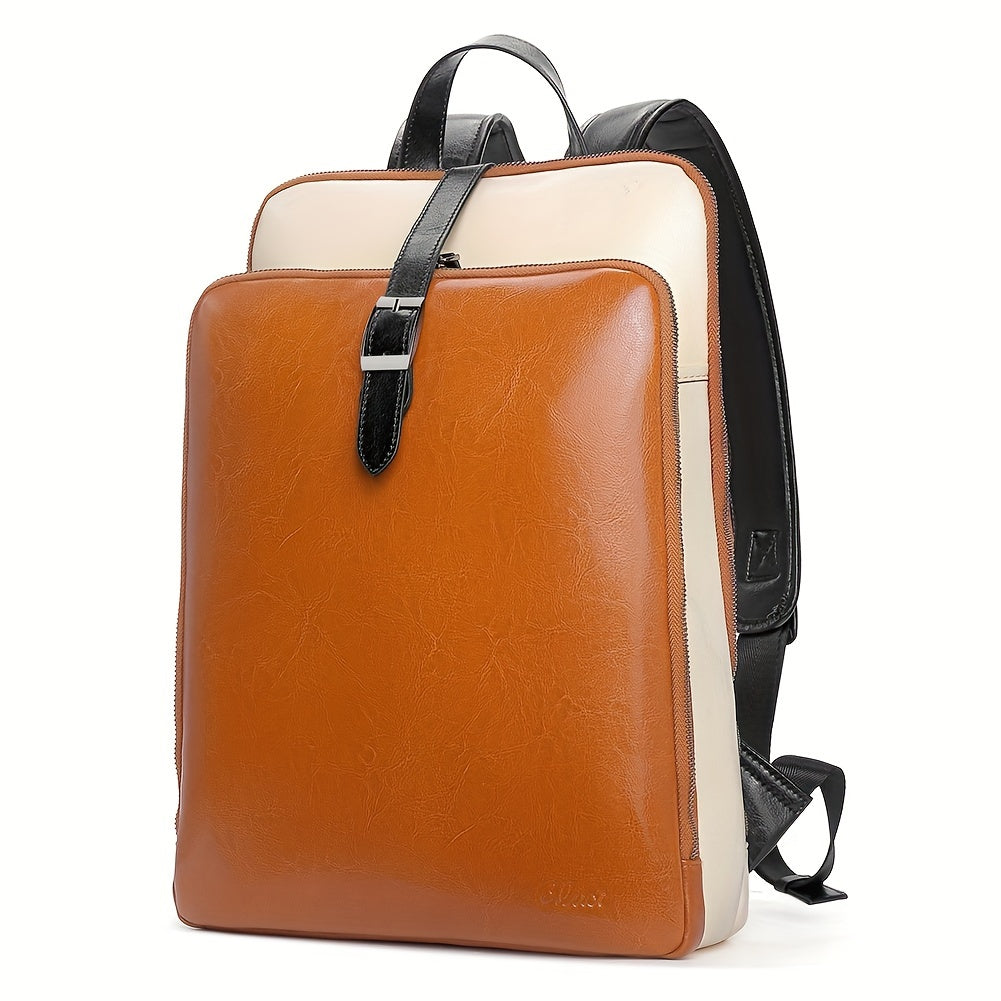 Authentic Leather Backpack for Women, Suitable for 15.6-Inch Laptops, Ideal for Travel, Work, And Casual Vintage Style