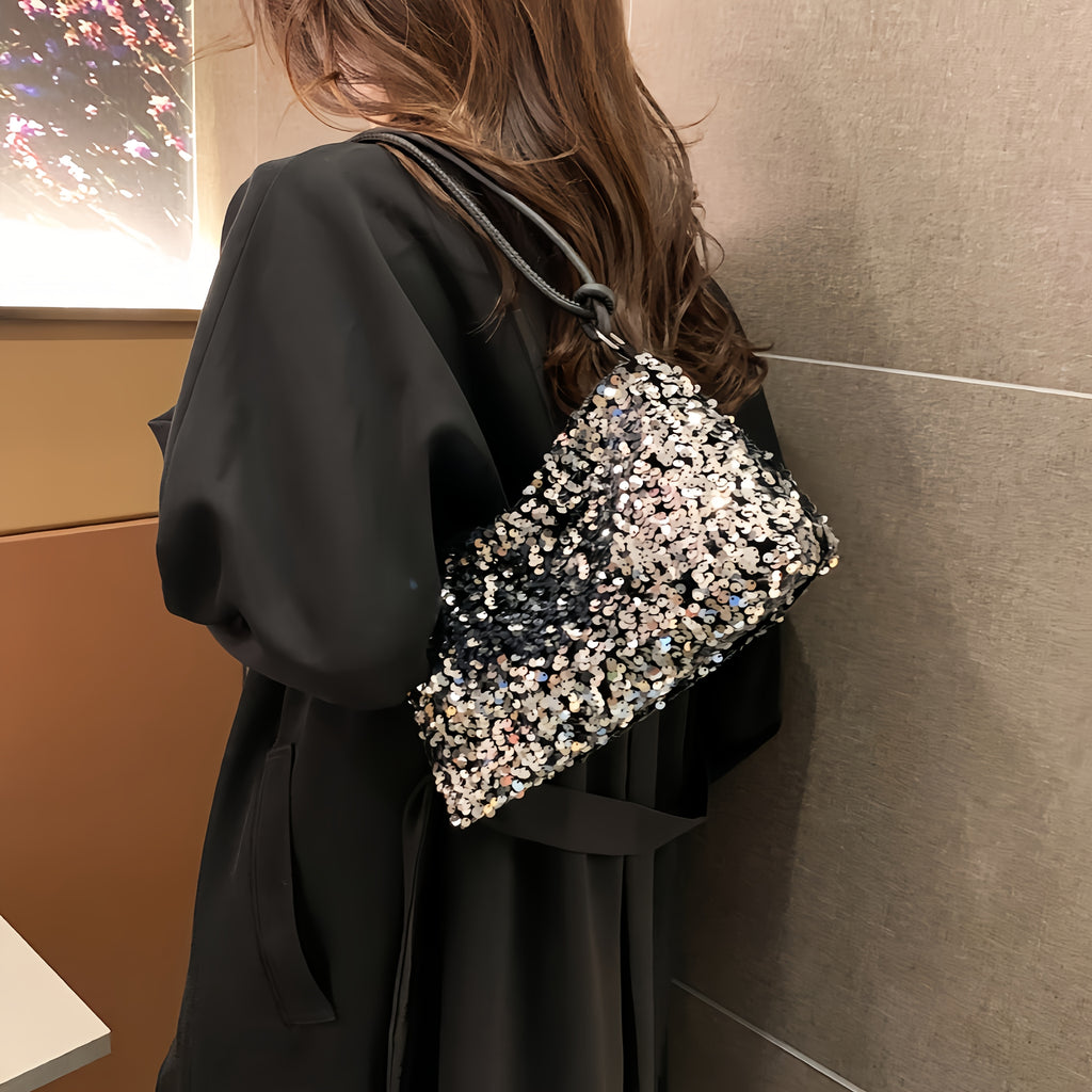 A Stylish Shoulder Bag For Women With Sequins, A Fashionable Handbag For Women With Sequins - With Shoulder Strap. A Very Eye-catching Bag For Fashionable Women With A Lot Of Personality. Large Capacity, With Zipper, Suitable For Various Occasions.