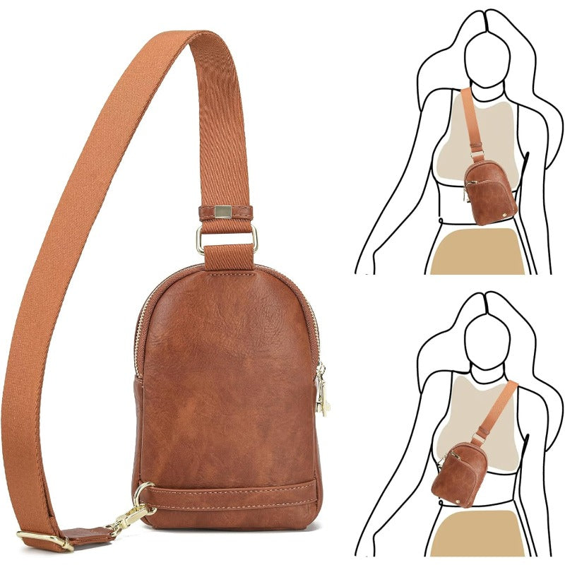 Women's RFID Blocking Anti-Theft Crossbody Sling Bag with Belt Bag - ic Closure Travel Purse, Adjustable Strap & Phone Holder Compatible, Multi-Compartment Bag for Credit Cards\u002FCash (Gift for Women)