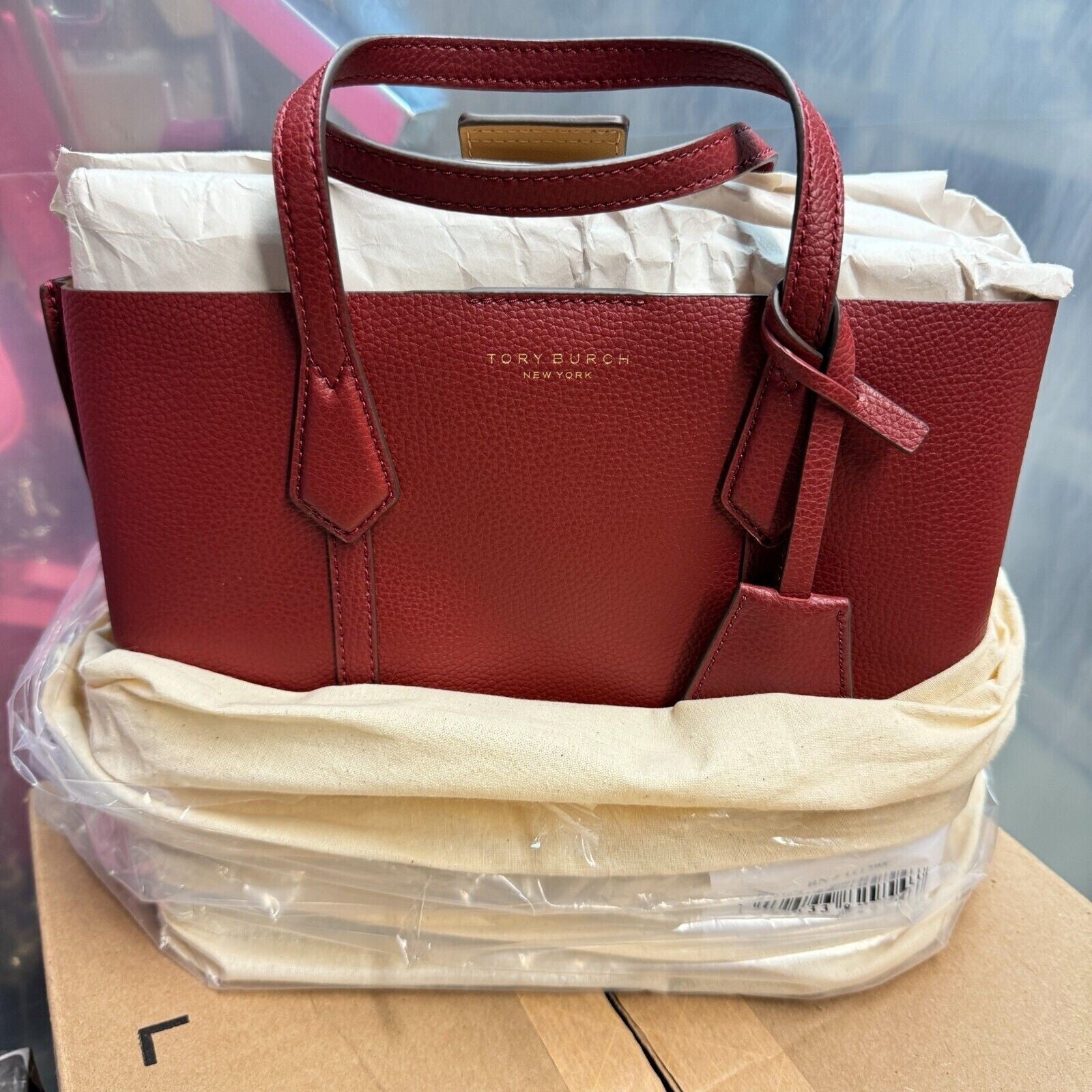 Tory Burch Small Perry Triple Compartment Tote - Brick