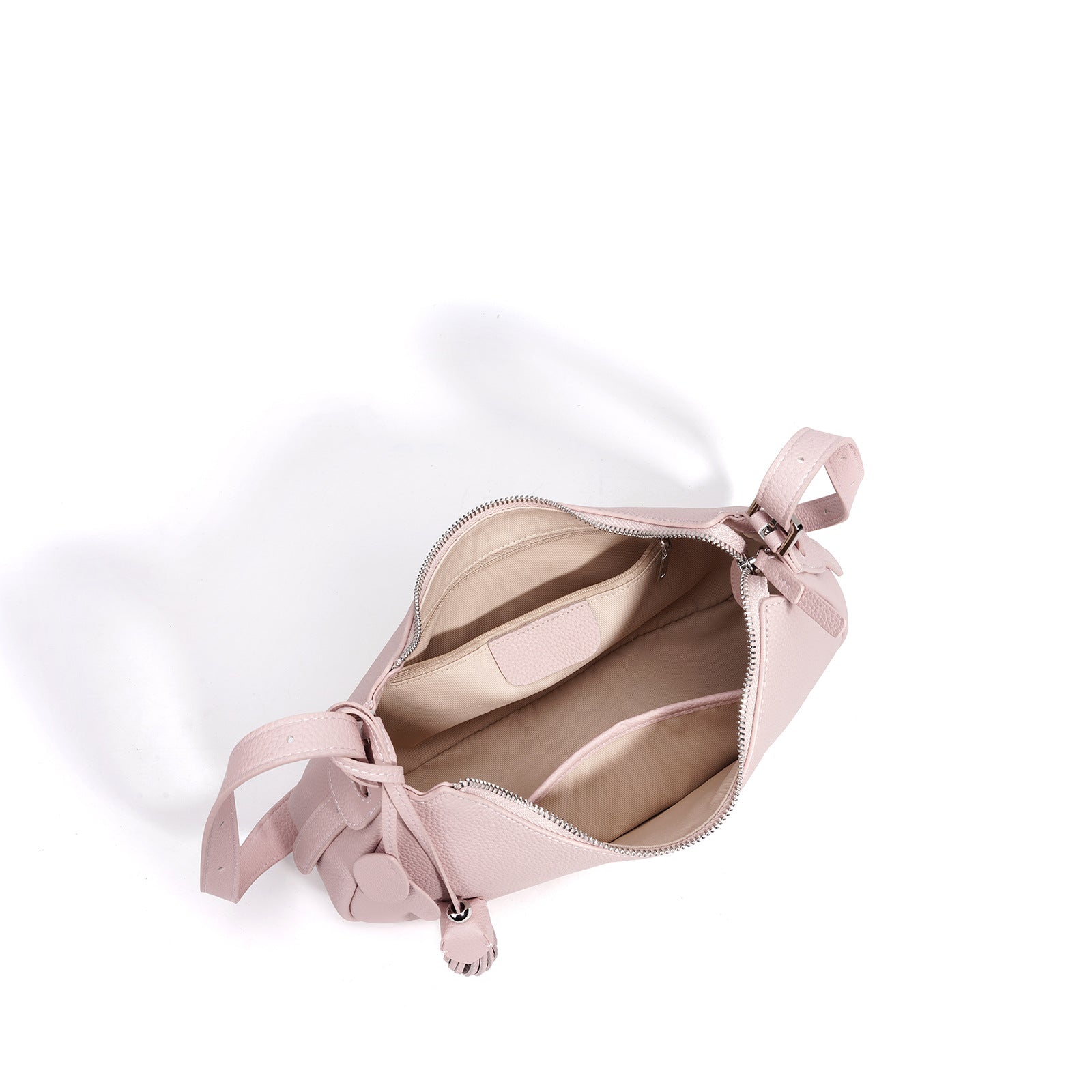 Niche Minimalist Design Underarm Bag for Women | First-layer Cowhide Crescent Bag, Candy-Colored, Handheld and Shoulder, Zipper Closure