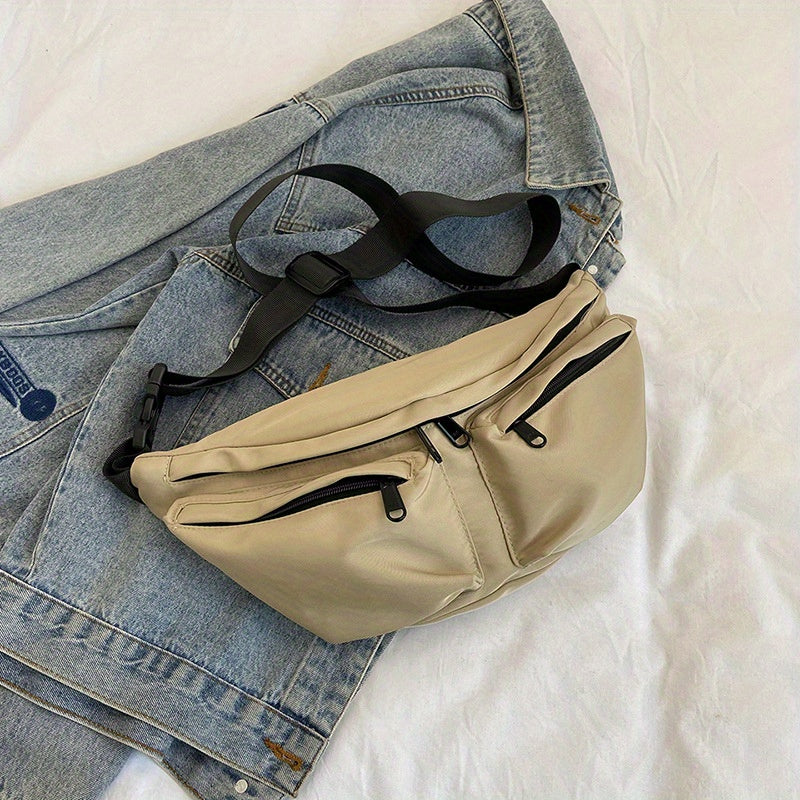 Trendy Ins Sports Small Crossbody Bag 2025 Spring New Versatile Ins Solid Color Single Shoulder Small Crossbody Bag Chest Bag Waist Bag Women