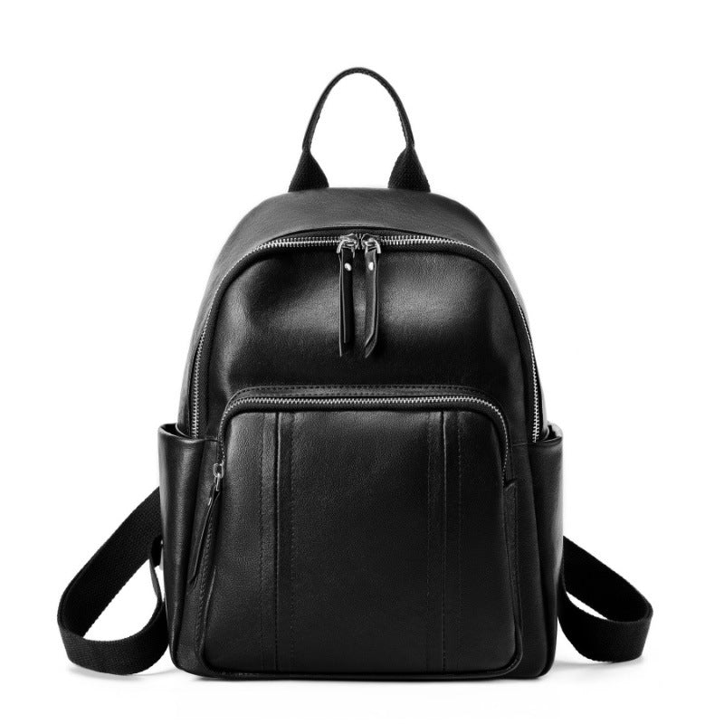 Women's Genuine Leather Backpack - Top Layer Cowhide Soft Bookbag with Large Capacity, Grain, Buckle Closure & Practical Pockets - Durable for,, Travel - Multi-Color Options (Suitable for,, Travel)