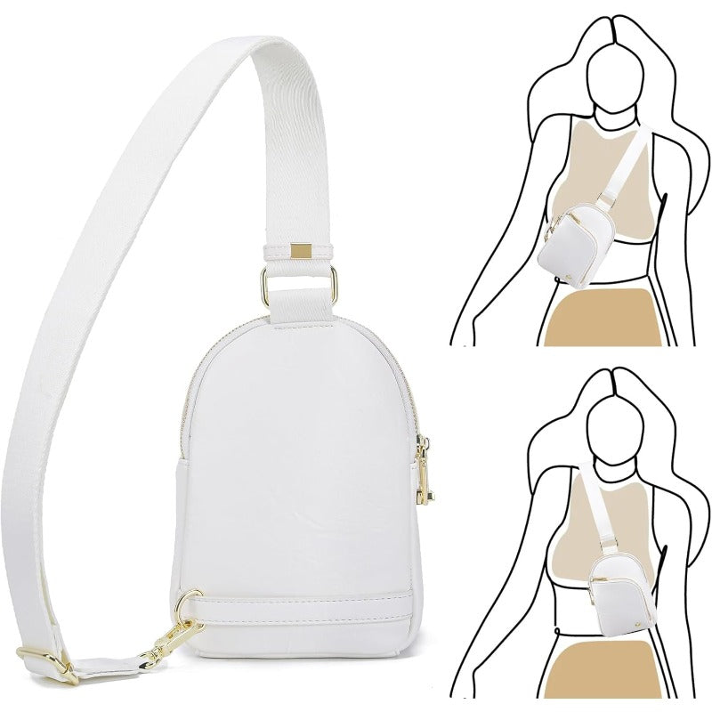 Women's RFID Blocking Anti-Theft Crossbody Sling Bag with Belt Bag - ic Closure Adjustable Strap, 8-Card Holder & D-Ring Sliding System, Spacious Travel Purse for Credit Cards\u002FPhone (Gift for Women) -