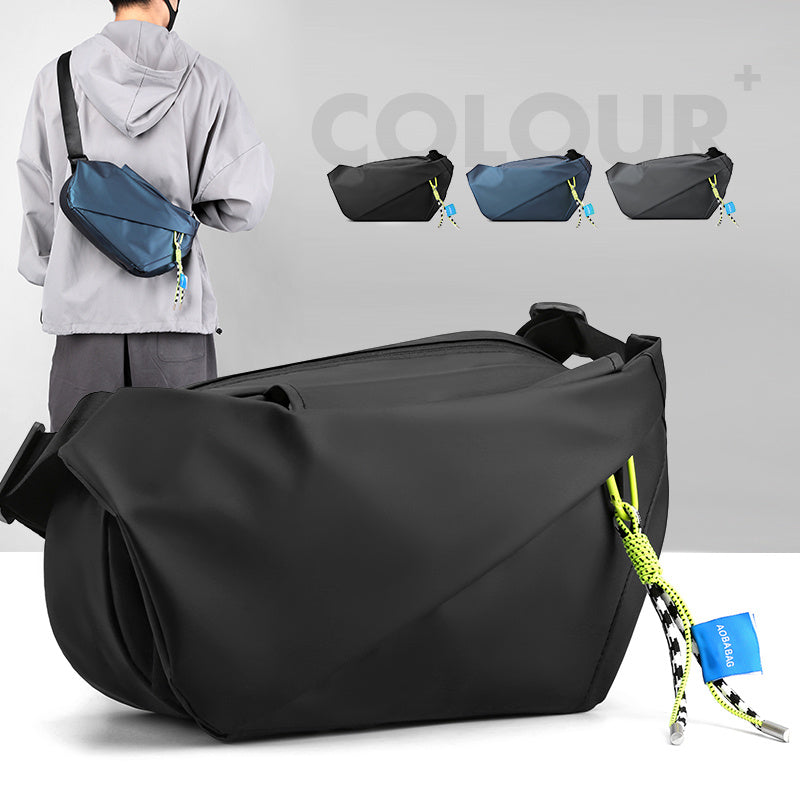 High Quality shoulder bag, high-density nylon fabric, magnetic buckle, flexible, trendy, portable water cup bag, large capacity, fashionable, Men's bag, breathable, smooth zipper, free pendant for same day shipment