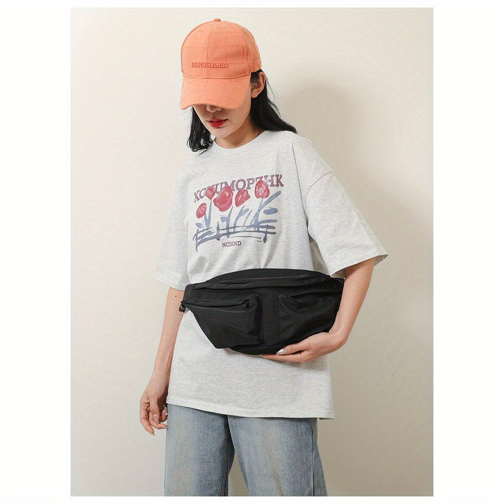 Trendy Ins Sports Small Crossbody Bag 2025 Spring New Versatile Ins Solid Color Single Shoulder Small Crossbody Bag Chest Bag Waist Bag Women